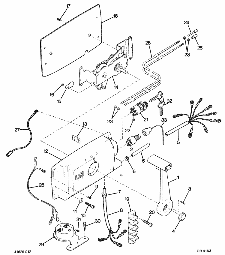 Force 125 HP (1987) Remote Control Parts