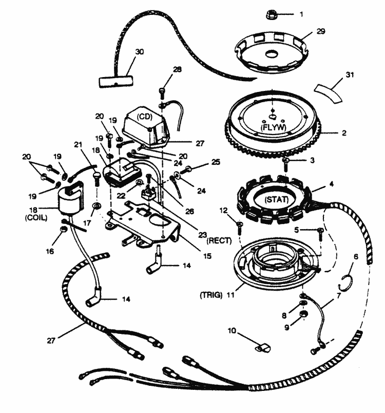 Force 35 HP (1988) Ignition Components Parts