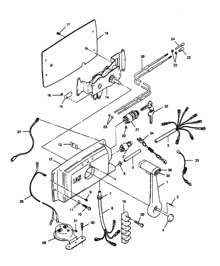 Force 50 HP (1989) Remote Control Parts