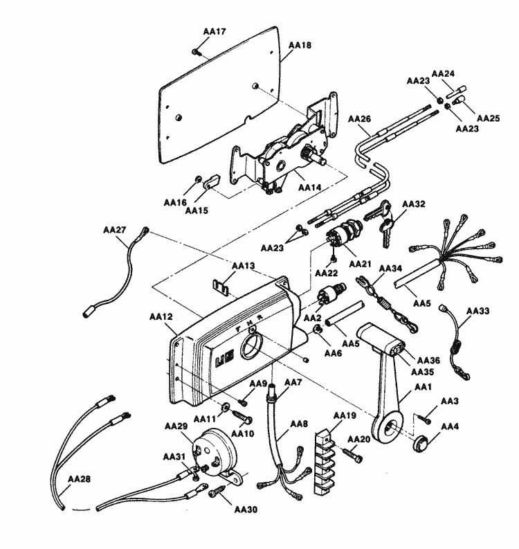 Force 35 HP (1991) Remote Control Parts