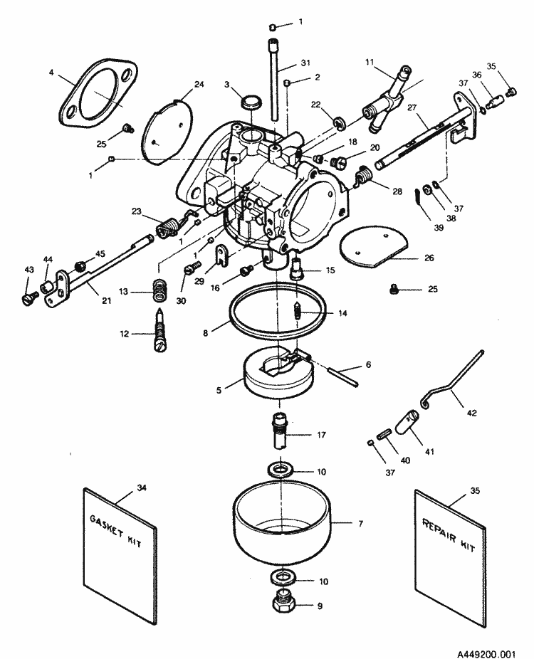Force 50 HP (1992) Carburetor Parts