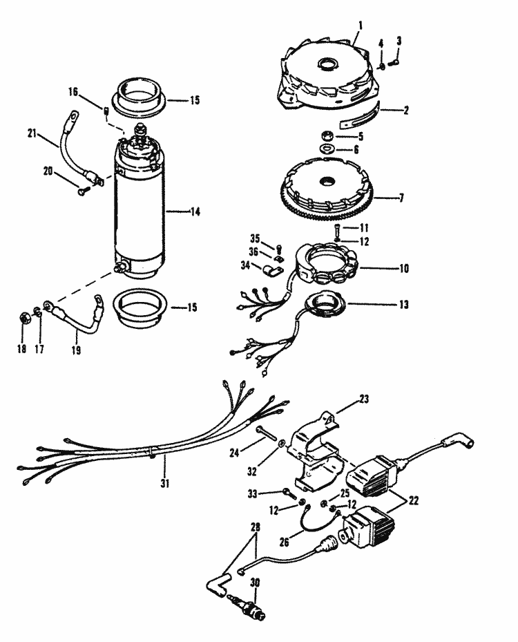 Mercury Mariner Racing Mercury Mariner XR2 / Magnum Flywheel, Starter
