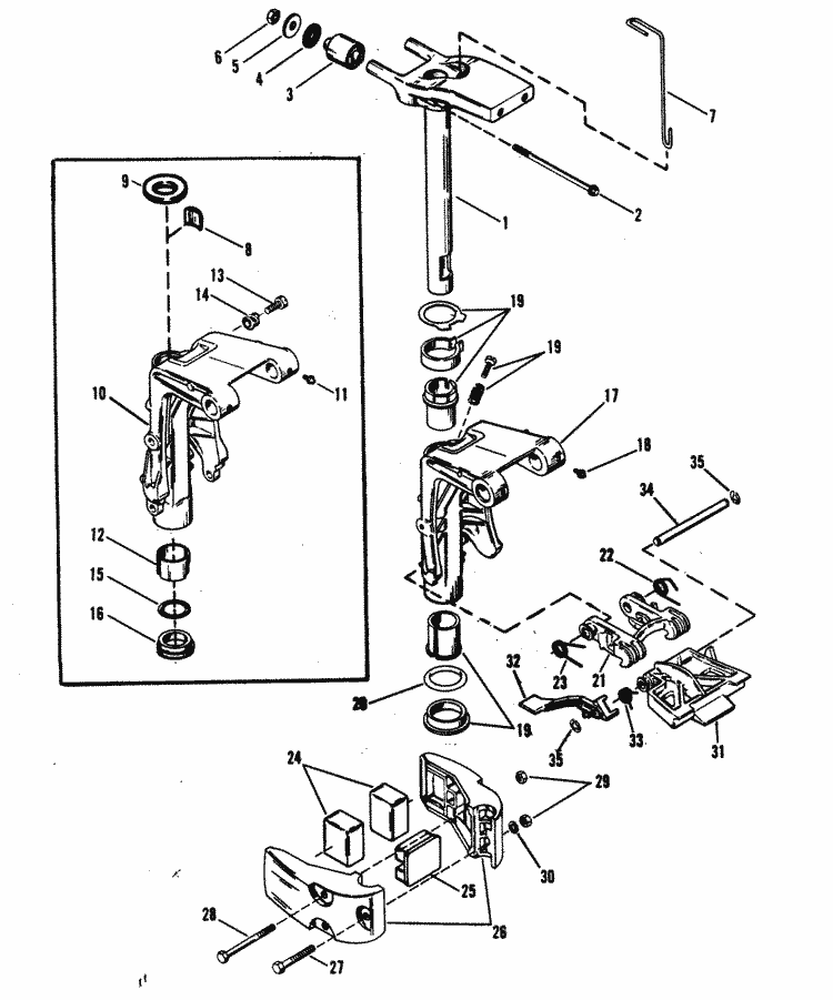 Mercury Marine 25XD HP Swivel Bracket Assembly Parts