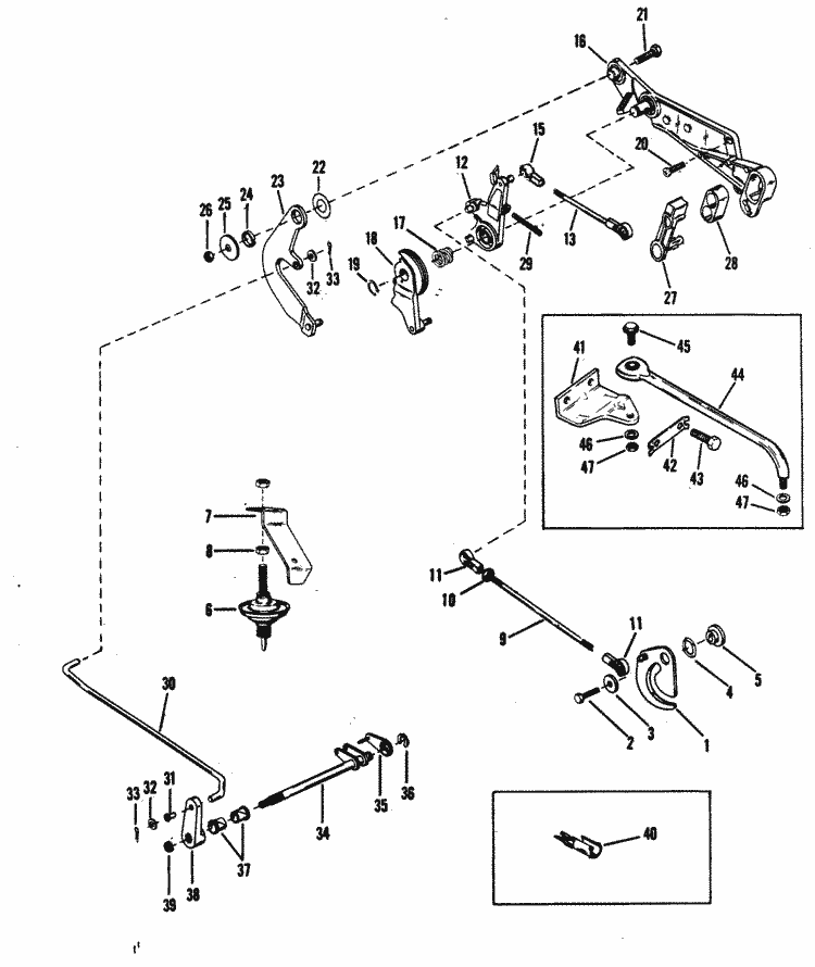 Mercury Marine 25XD HP Throttle & Shift Linkage (Electric) Parts