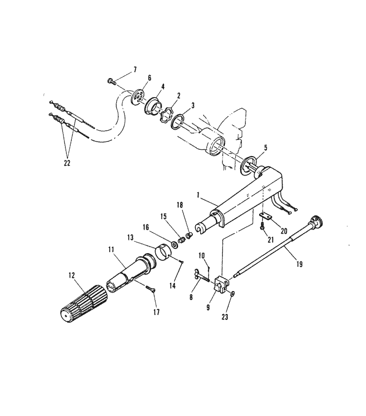 Mariner 6C HP Steering Handle Parts