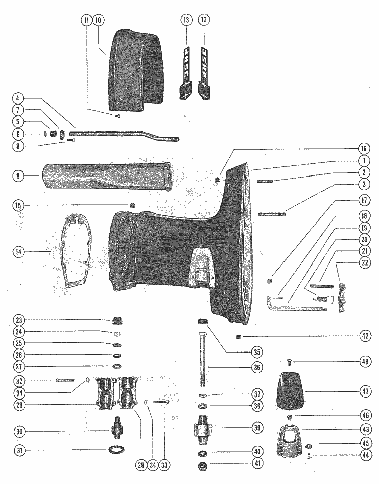 Mercury Marine 350 Drive Shaft Housing Assembly Parts