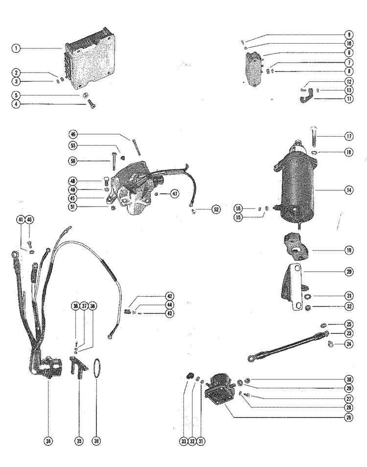 Mercury Marine 650 (4 Cylinder) Starter Motor, Starter  