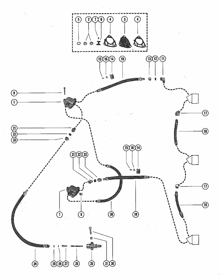 Mercury Marine 1150 Fuel Pump & Fuel Line Assembly Parts