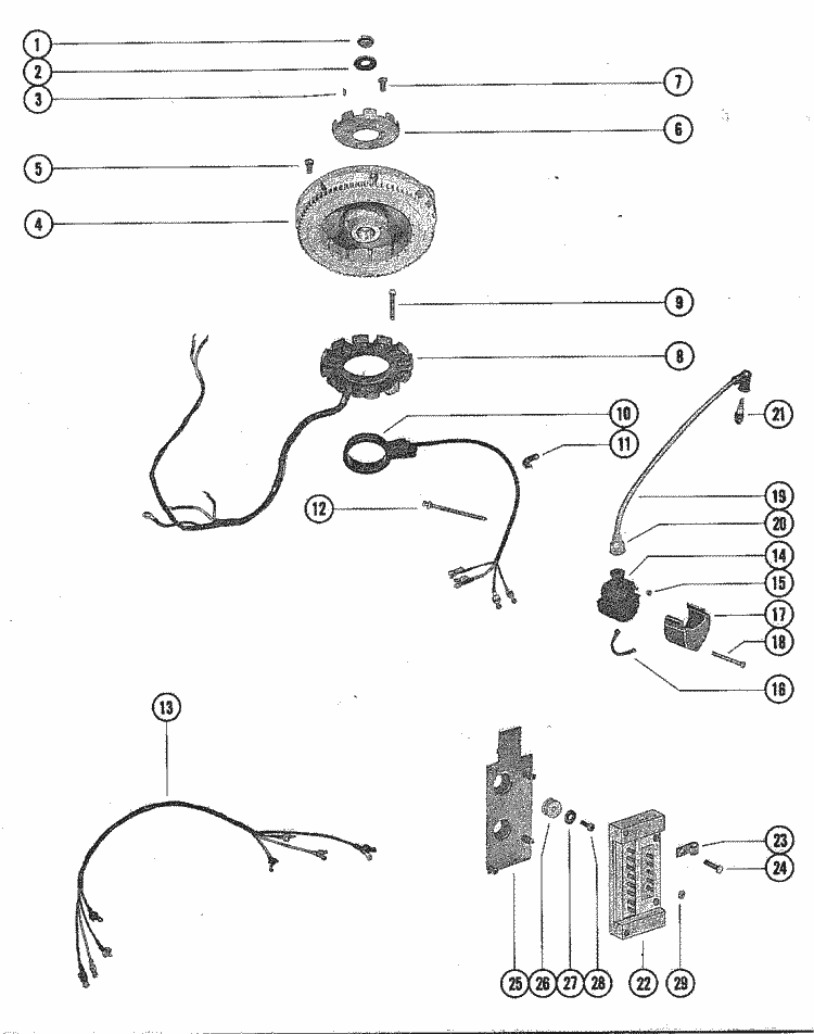 Mercury Marine Model 500, 50 HP Flywheel, Ignition Coil ... volvo 850 ignition switch wiring diagram 