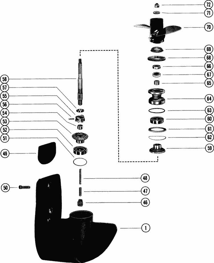 Mercury Marine Model 200, 20 HP Gear Housing Assembly, Complete (Page 2