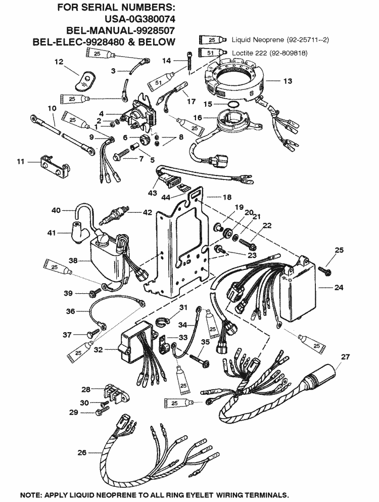 Mariner 30 Hp  2 Cylinder  Electrical Components  1  Parts