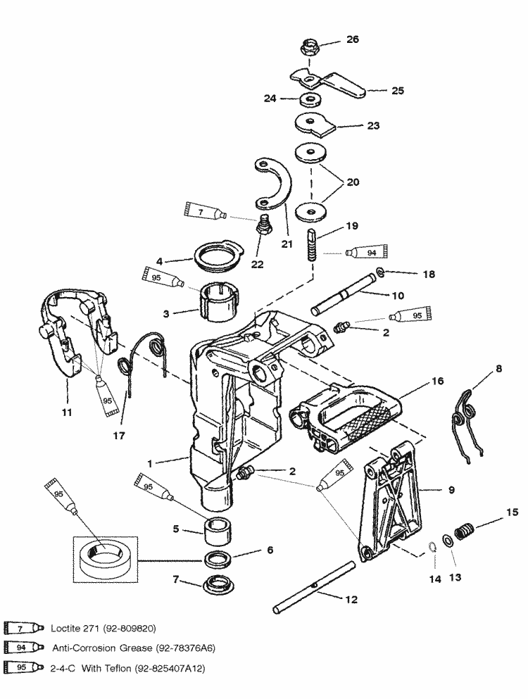 Mercury Marine 9.9 HP (4-Stroke) (232 cc) Swivel Bracket Parts wiring diagram mercury 9 9 4 stroke 