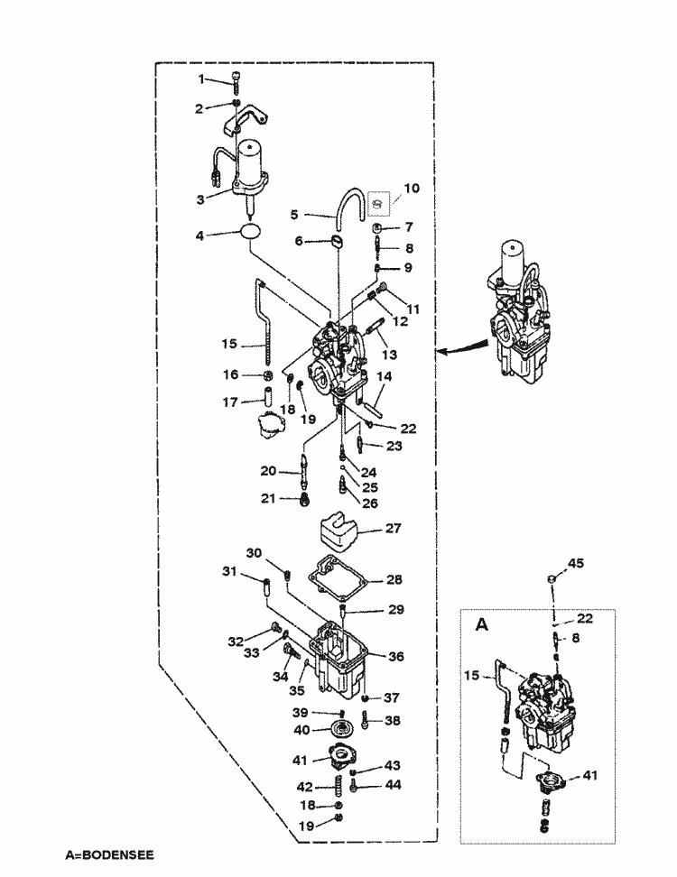 Mercury Marine 9.9 HP (4-Stroke) (232 cc) Carburetor Parts wiring diagram mercury 9 9 4 stroke 