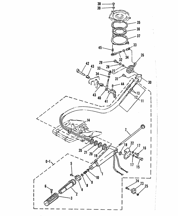 Mariner 30A Steering Handle & Throttle Control Parts