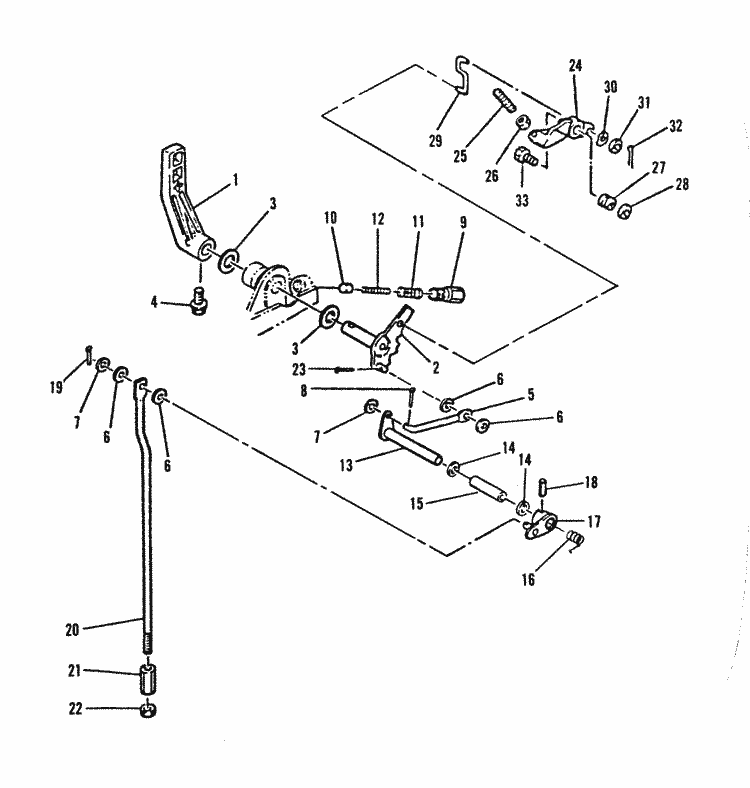 Mariner 30A Gear Shift Linkage Parts