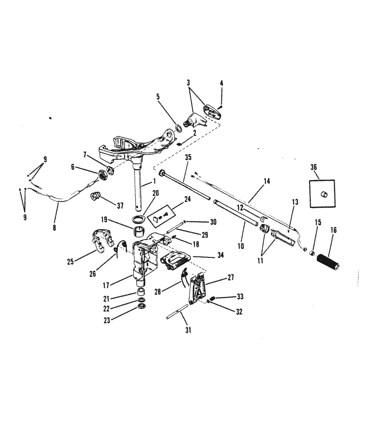 MARINER SWIVEL BRACKET BOLT 10-94572M