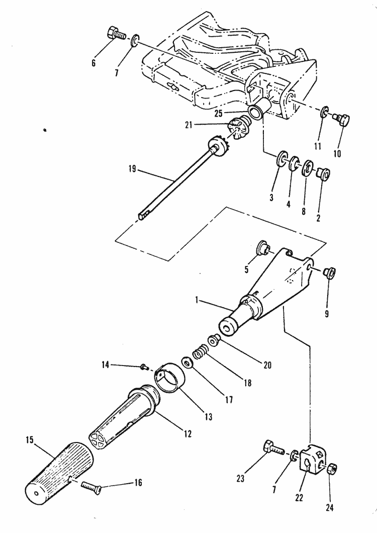 Mariner W15 HP Steering Handle Parts