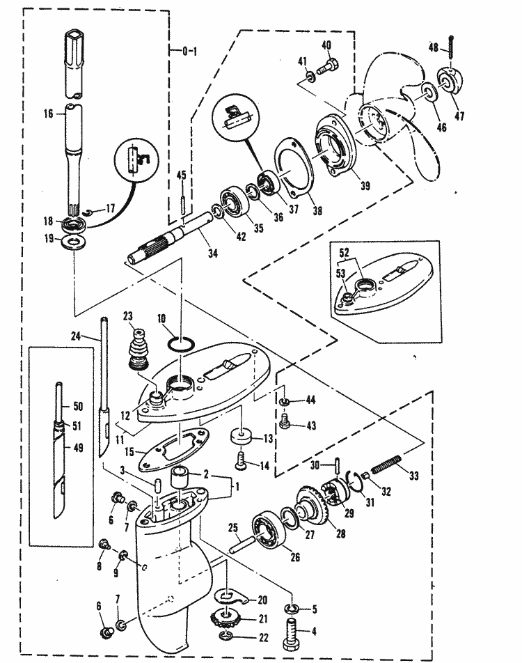 Mercury Marine 3.5 HP Gearhousing Assembly Parts