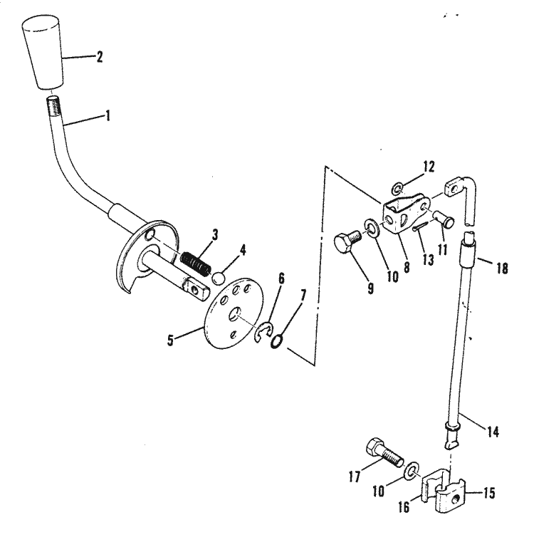 Mariner 5A HP Gear Shift Linkage Parts
