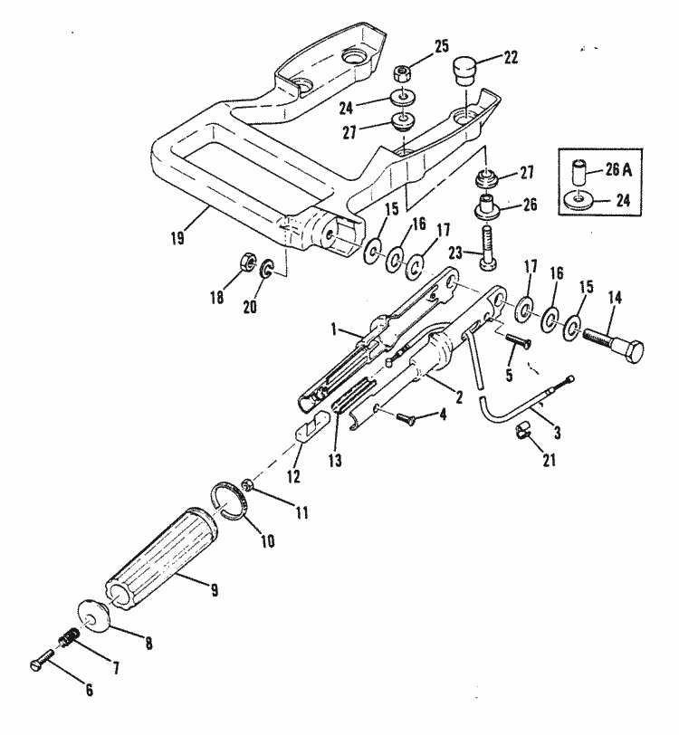 Mariner 5A HP Steering Handle Parts