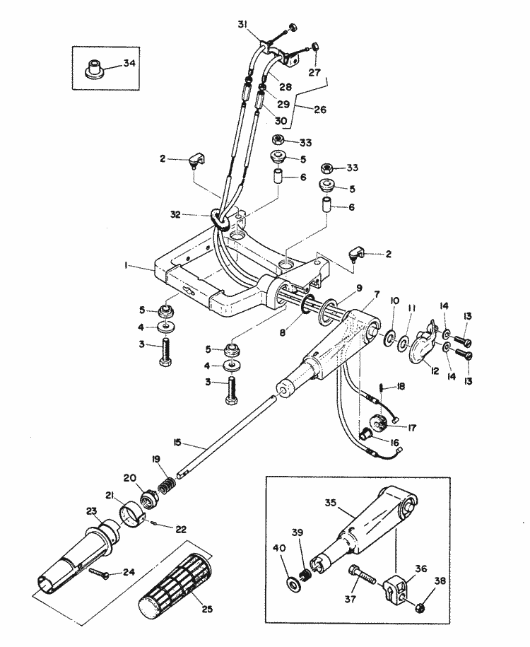 Mariner 8A Steering Handle Parts