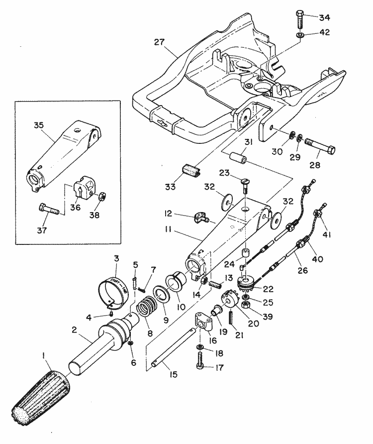 Mariner 15A HP Steering Handle Steering Handle Parts