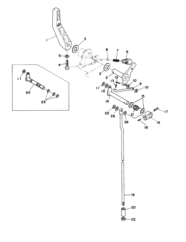 Mariner 28 HP Gear Shift Linkage Parts