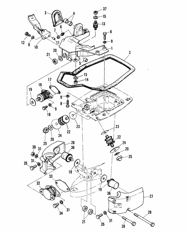 Mariner 28 HP Mounting System Parts