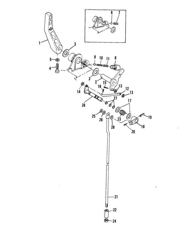 Mariner 28 HP Gear Shift Linkage Parts
