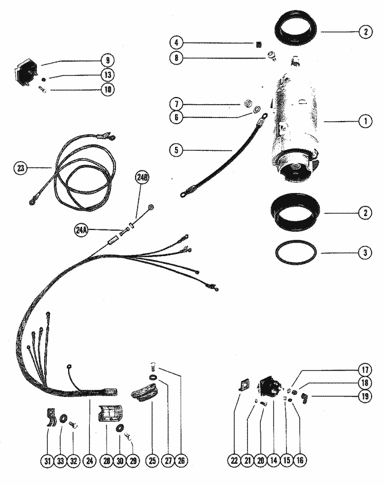 Mercury Marine Starter Motor & Wiring Harness Parts