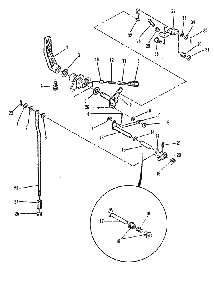 Mariner 30A Gear Shift Linkage Parts