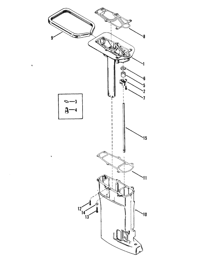 Mariner 25 HP (2 Cylinder) Drive Shaft Housing Assembly Parts