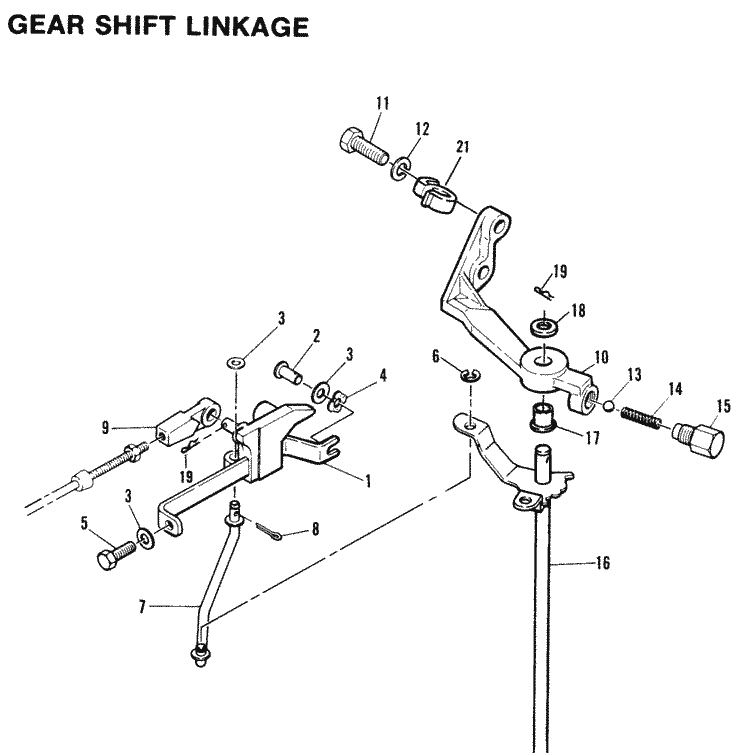 Mariner 55 HP Gear Shift Linkage Parts