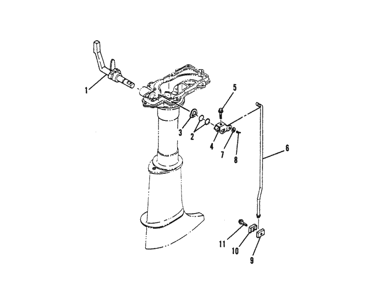 Mariner 4A HP Gear Shift Linkage Parts