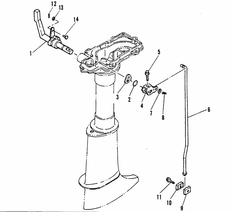 Mariner 5C HP Gear Shift Linkage Parts