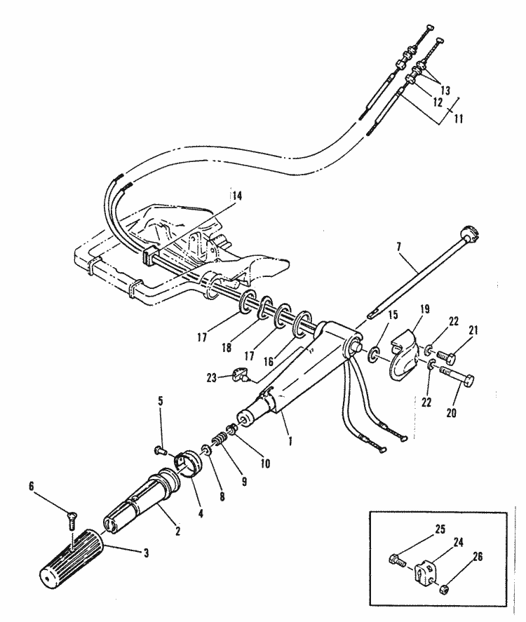 Mariner K25 Steering Handle Parts