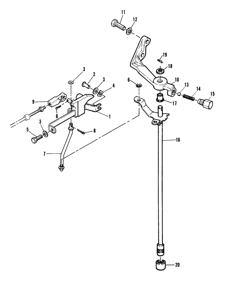 Mariner 60 Hp  2 Cylinder  Gear Shift Linkage Parts