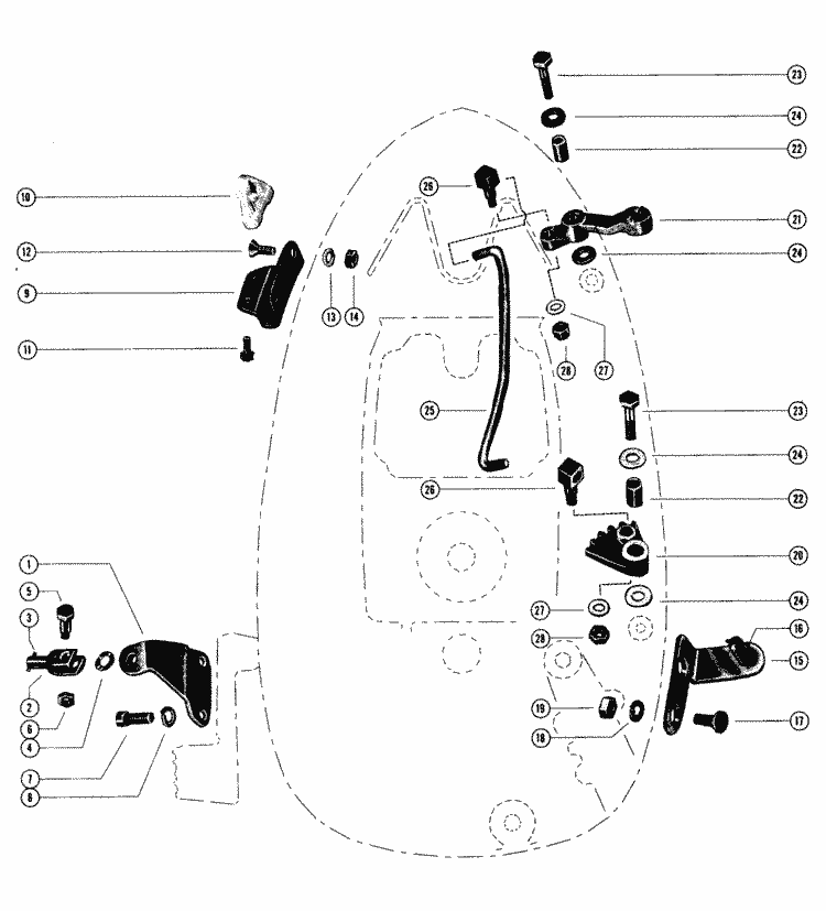 Mercury Marine Remote Controls & Components Remote Control Attachment Parts Kit A Parts