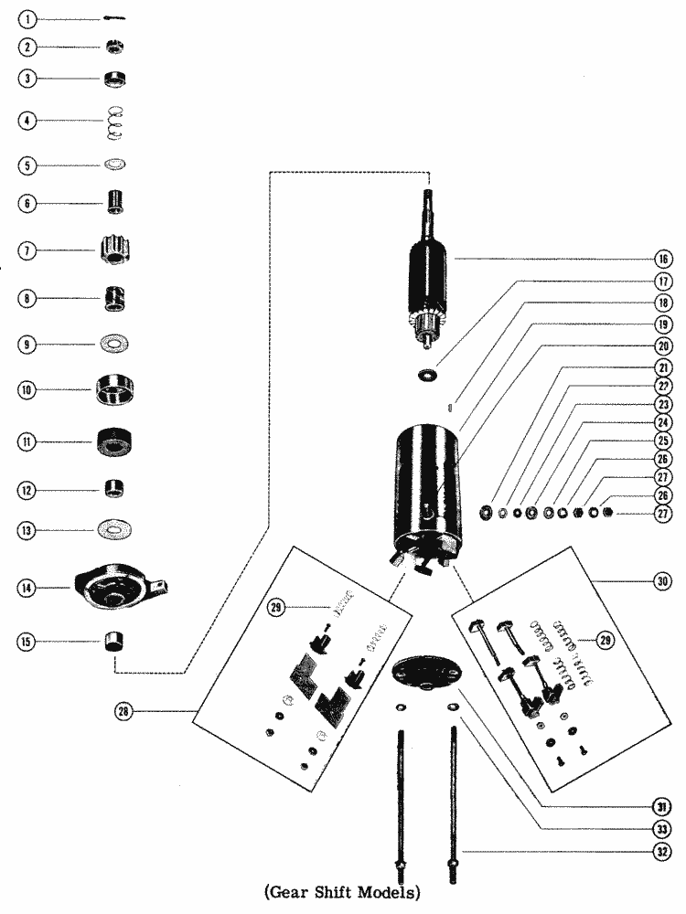 Mercury Marine Electrical Starter Motor Assembly (Gear Shift Models) B