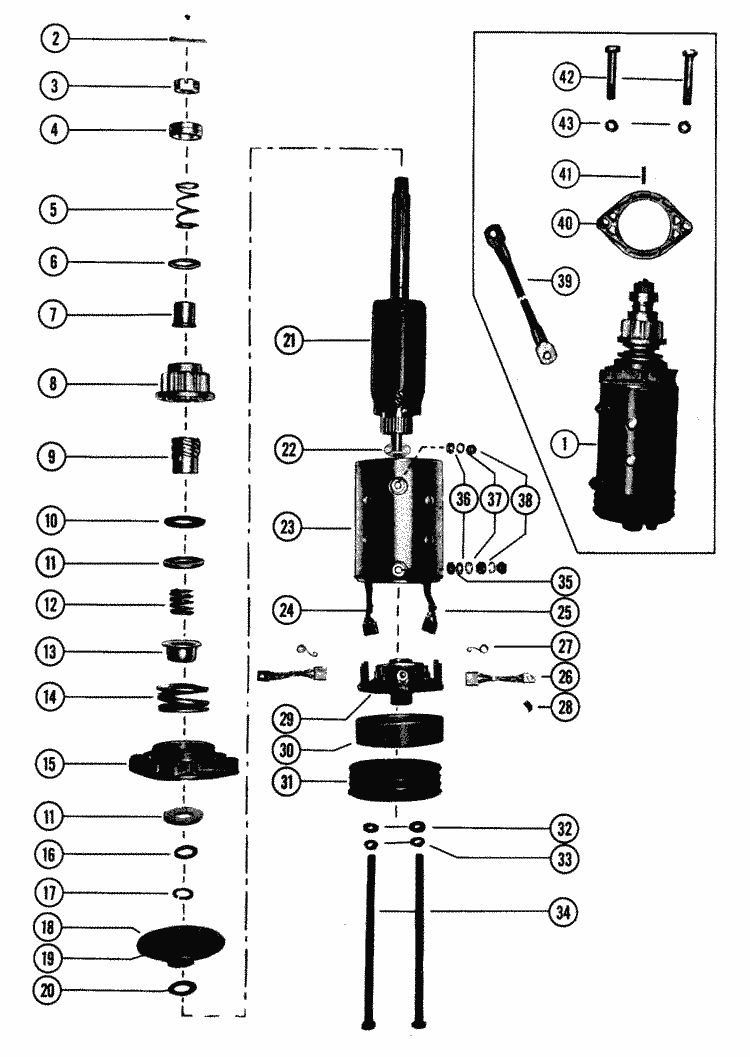 Mercury Marine Electrical Starter Motor Assembly B Parts