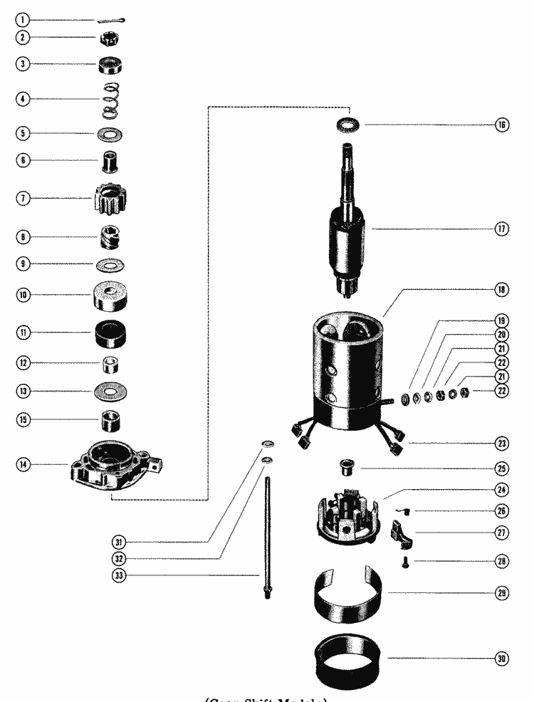 Mercury Marine Electrical Starter Motor Assembly (Gear Shift Models) A