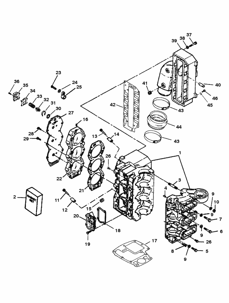 Cylinder Block Assembly for Sportjet (Sport Jet 95 Xr) Engine