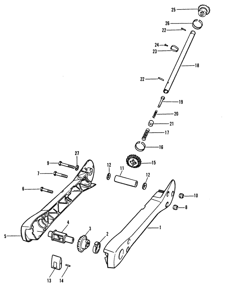 Lift Arm & Pivot Shaft ("rc") for Trolling Motor (Thruster / Stalker