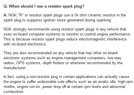 Johnson Outboard Spark Plugs Chart