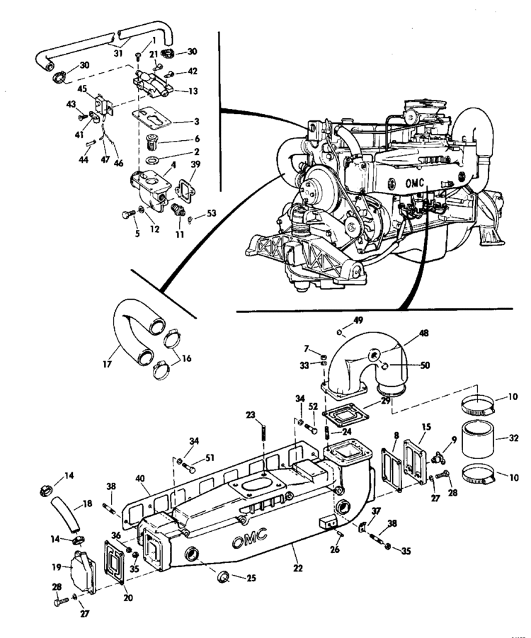 omc 140 wiring diagram online wiring diagramomc stern drive cooling system group 140 hp stern drive