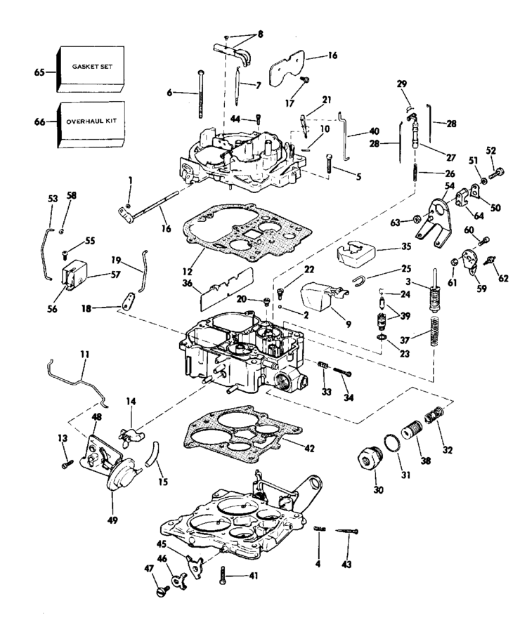 OMC Stern Drive Carburetor Group-4v Parts for 1983 3.8L 382SPMRCTR