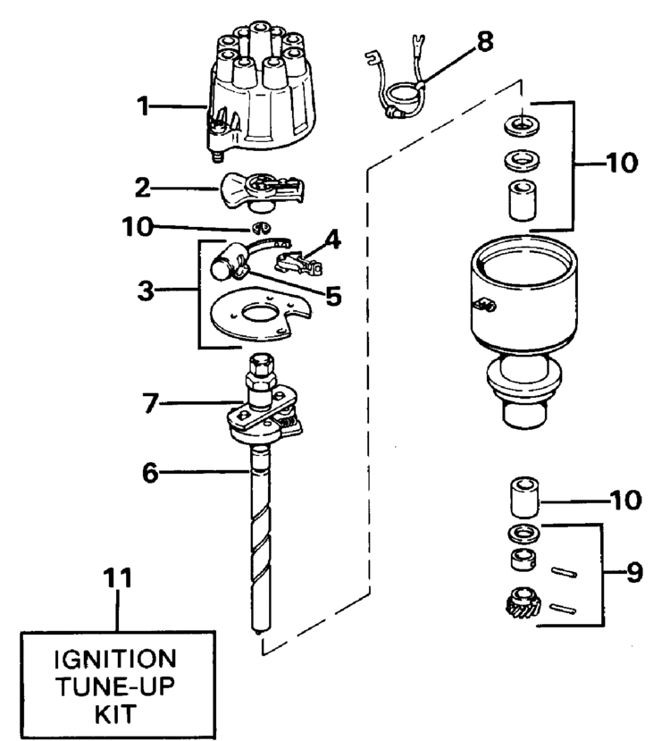 OMC Stern Drive Distributor Parts for 1988 5.0L 504APRGDP OMC Stern Drive Distributor Parts for 1988 5.0L 504APRGDP
