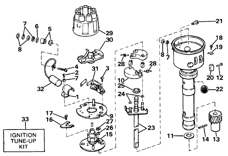 Omc stern drive distributor mallory yl670av parts for for Wiring diagram mallory distributor
