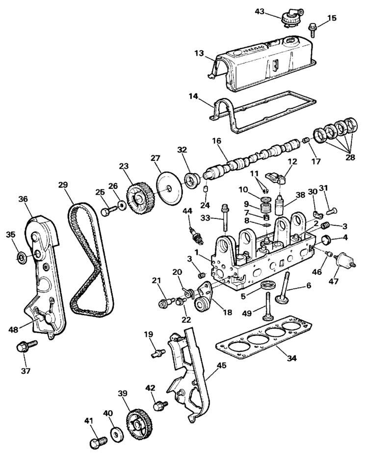 OMC Stern Drive Cylinder Head Parts for 1989 2.3L ... mallory ignition wiring diagram 