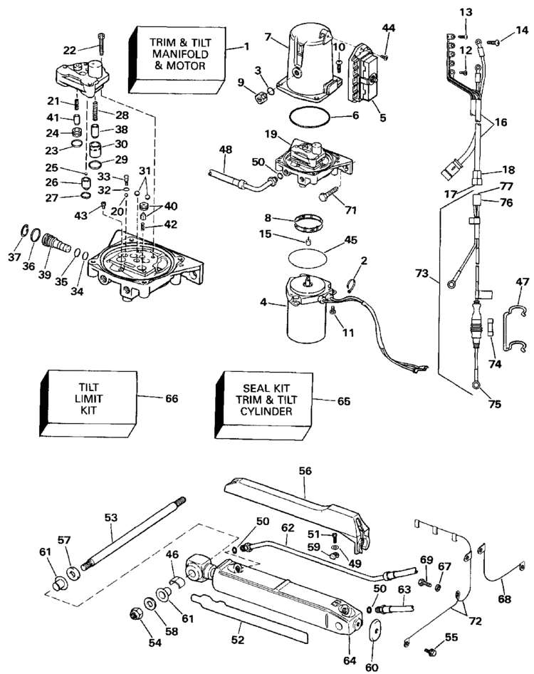 パーツ 430-120-2 810-120-1 OMC Stern Drive Power Trim And Tilt Parts for 1989 4.3L